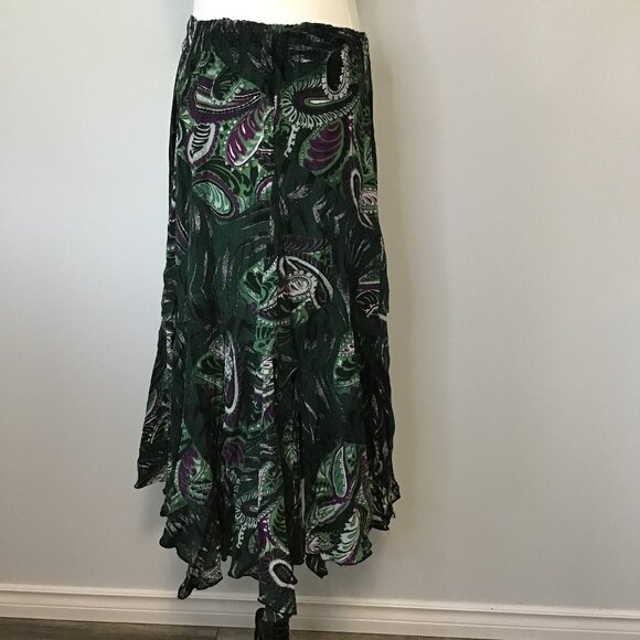 Elly Z Floral Handkerchief Midi Skirt  Size S - Picture 3 of 7